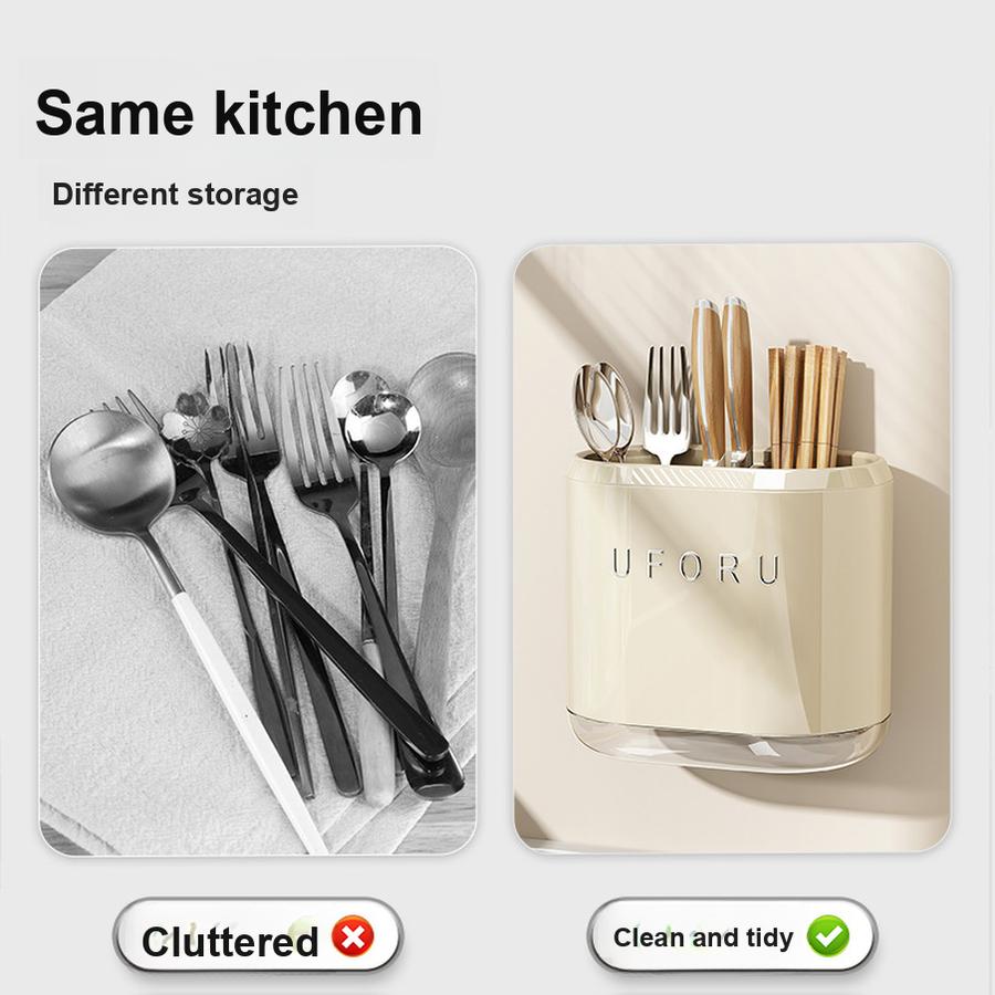 Настенный ящик для хранения палочек для еды, кухонная полка, держатель для ножей без сверления, встроенная клетка для хранения палочек и подвесная стойка.