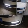 2x Автомобильная гибкая белая/янтарная 240 светодиодная лампа-указатель поворота с переключением, в стиле "рыбья кость", с эффектом перетекания, ДХО, светодиодная полоса "Рыцарь дорог", фара, водонепроницаемая