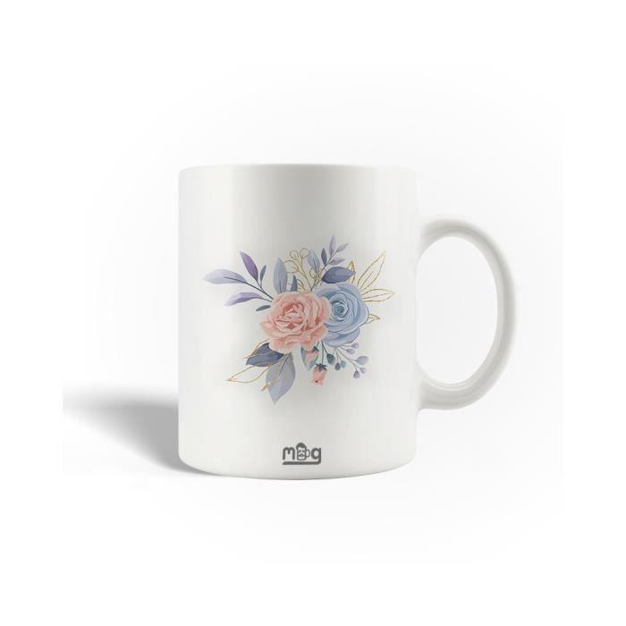 Mug - MANIACASE - Fleur Rose Abstraite - Céramique - 30cl - Compatible Lave-Vaisselle