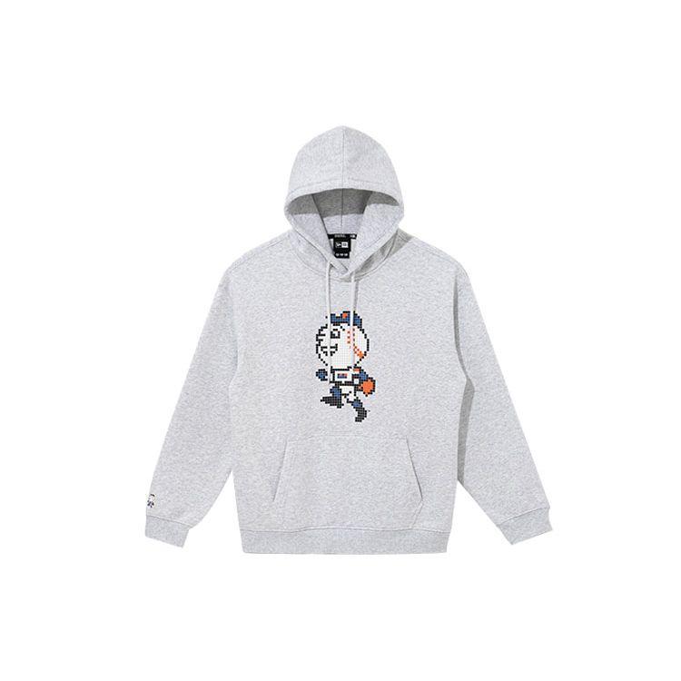 New Era FW21 Свитшот с пиксельным принтом логотипа, длинный рукав, мужской, серый 12866571
