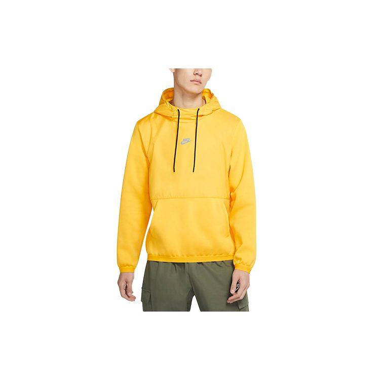 Nike Толстовки Мужские Желтые С Капюшоном Средней Посадки Обычные CU4102-743