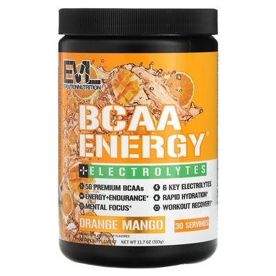BCAA Энергия Плюс Электролиты, Вкус Апельсин-Манго, 11,7 унций (333 г)
