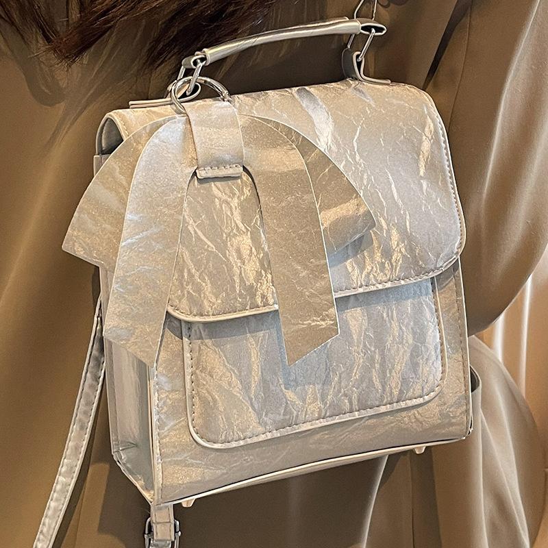 Korean Fashionable Backpack for Women New Cute Bow Small Backpack Niche Design Crossbody Bag