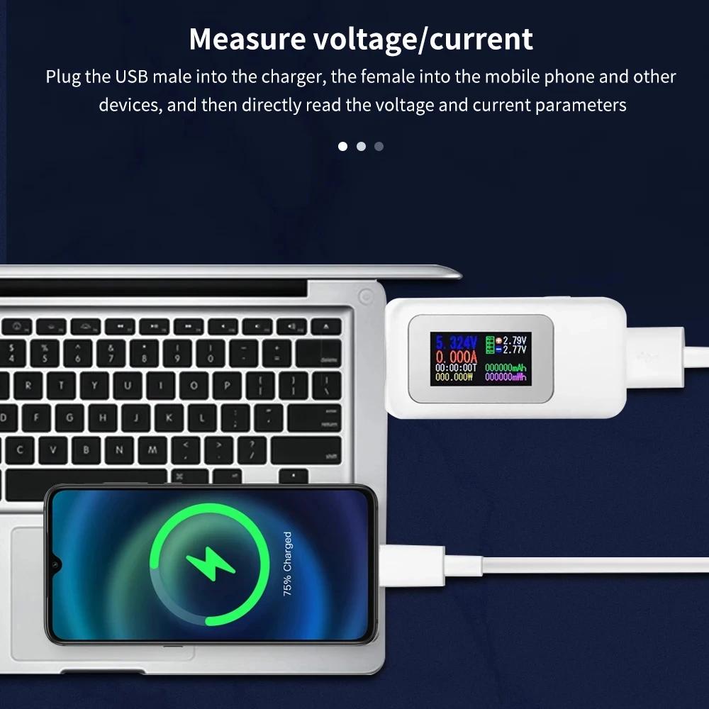 KWS-MX18L 10 in 1 USB Tester DC Digital Voltmeter Amperimetro Current Voltage Meter Detector Power Bank Charger Indicator