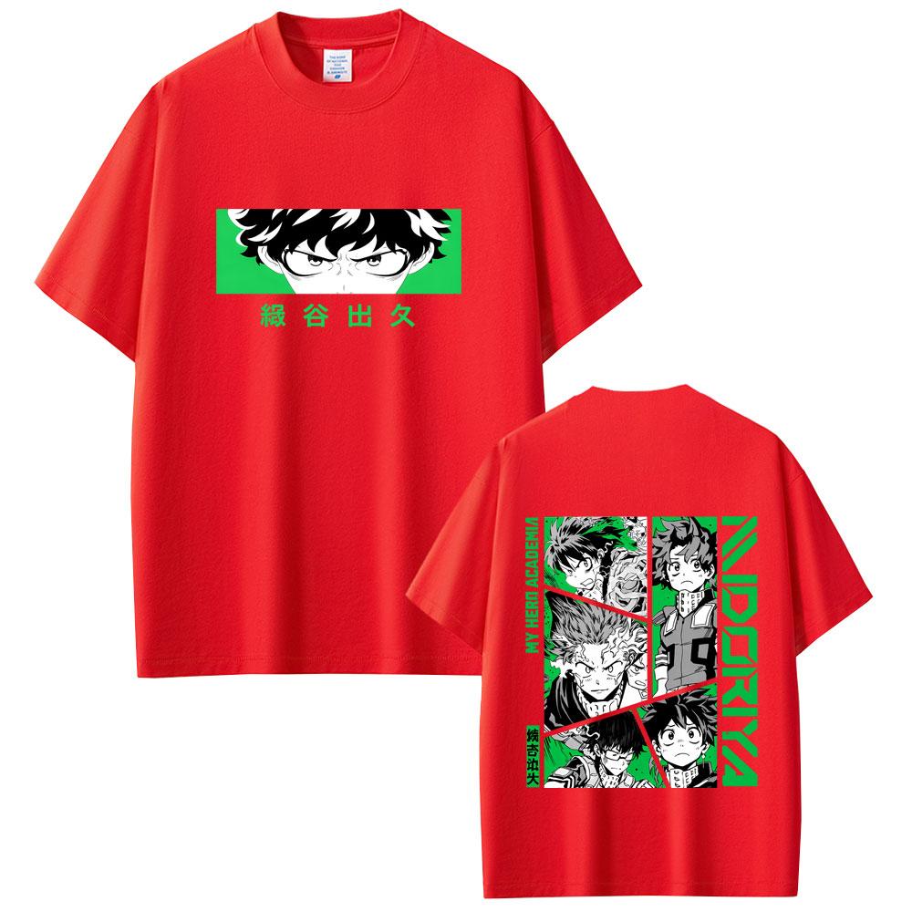 Anime My Hero Academia Midoriya Izuku Eyes Graphic Tshirts Unisex Women Casual High Quality Cotton Y2K Tees Male Unisexga Streetwear