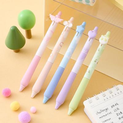 Набор гелевых ручек Smile Rainbow, 5 шт., шариковая ручка Sweet Heart Star, 0,5 мм, черный цвет, чернила для письма