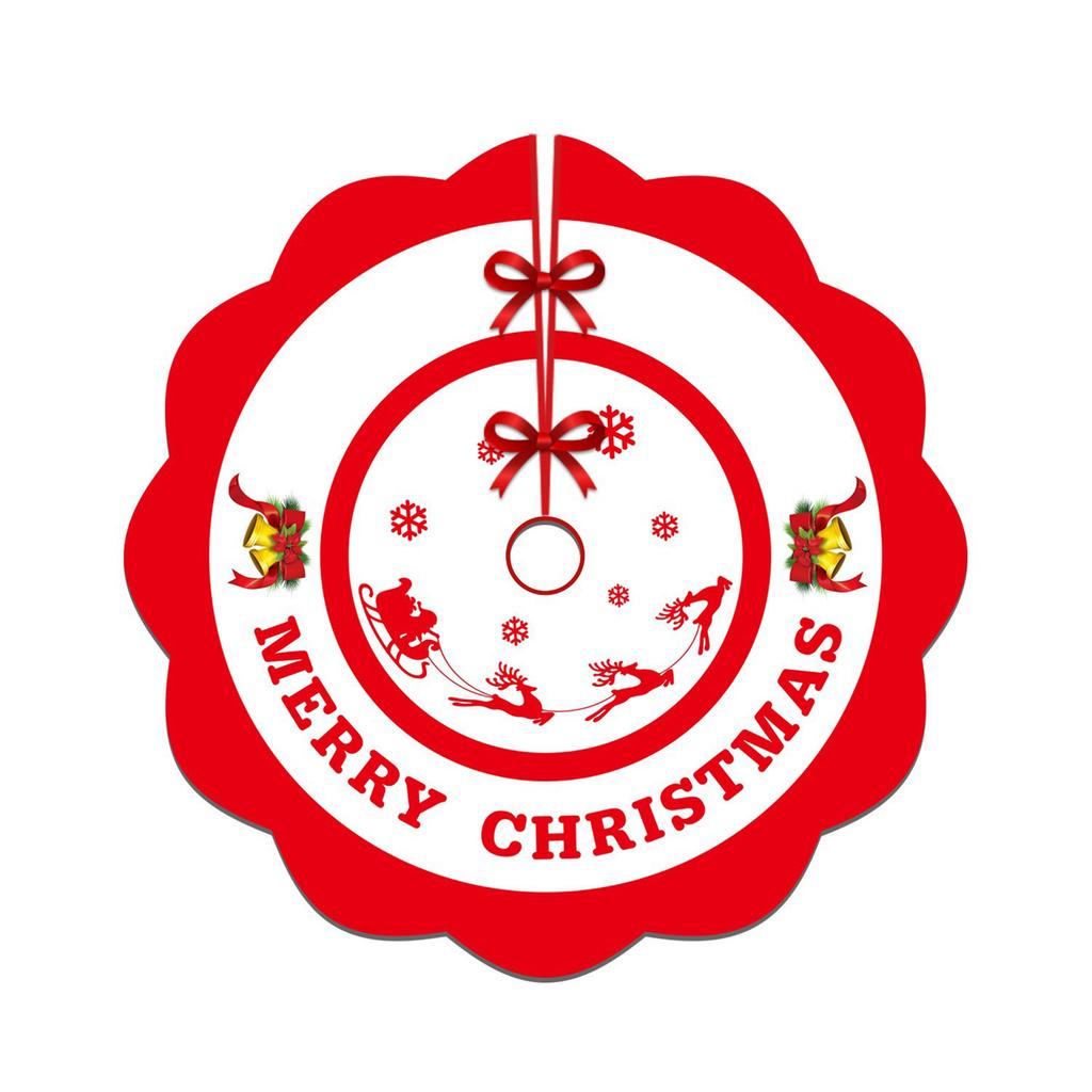 Christmas Tree Skirt Red Xmas Tree Ornaments, For Soft Plush Christmas Tree Mat With Snowy Pattern For Decorations Holiday Party