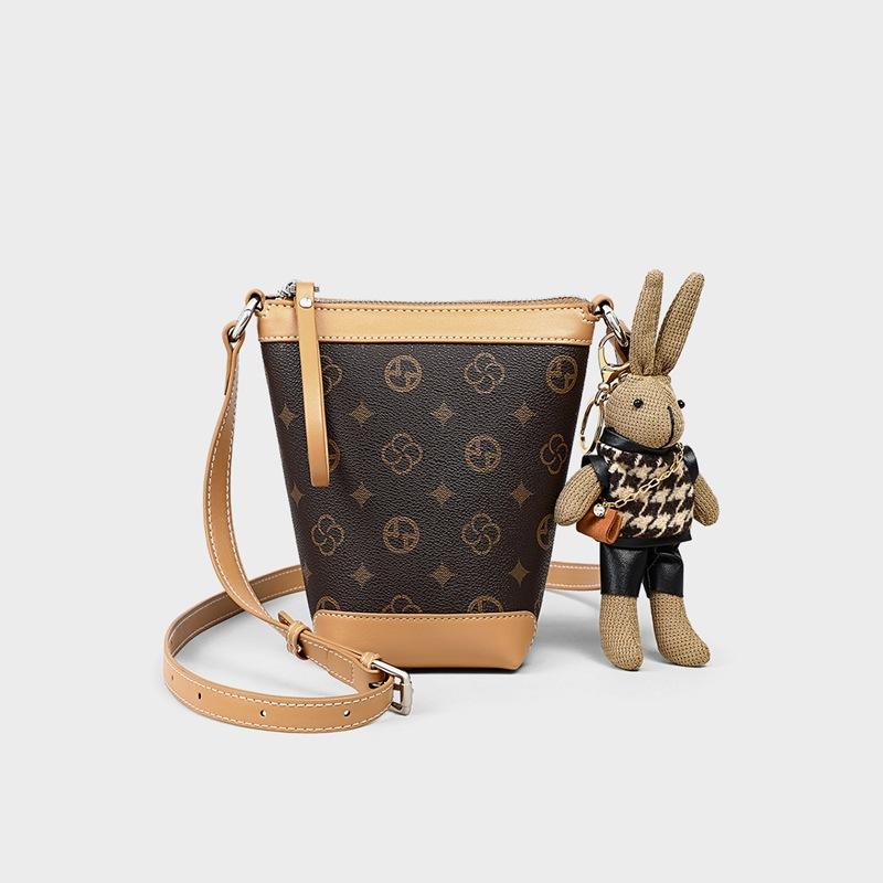 Сумка для мобильного телефона Осень и зима Новая сумка для мобильного телефона Сумка через плечо Женская сумка-ведро Универсальная и высококачественная Ощущение легкости