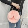 Plush Crossbody Bag Handheld Princess Bag Imitation Fur Bag Female Chain Bag Hundred with Cute Rabbit Ears Package
