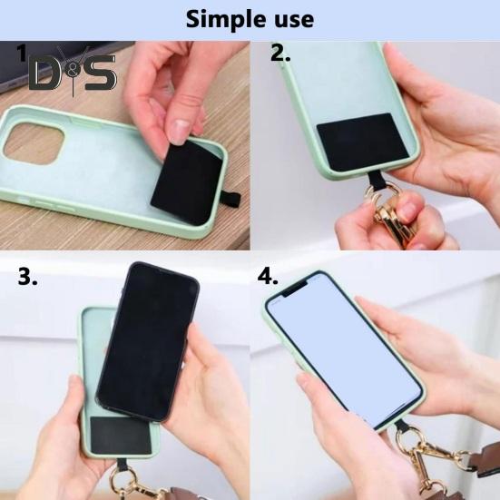 Mobile Phone Strap with Zippered Pouch Mini Card Holder Crossbody Adjustable Length Clip And Go Cellphone Hanging Strap