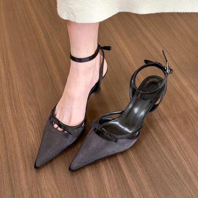 Модные женские босоножки на высоком каблуке, сексуальные туфли с острым носком, туфли для вечеринок, тапочки, летние новые дизайнерские туфли на высоком каблуке 2024 года, Zapatos Mujer