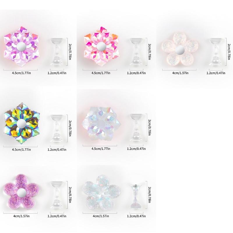 Подставка для тренировки нейл-арта в форме цветка, держатель для ногтей, магнитная подставка для тренировочных ногтей, держатель для типсов для демонстрации, рисования