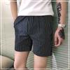 New Summer Fashion Trendy Men's Casual Sports High Waist Slim Fit Stripe Print Oversize Versatile Simple Super Shorts