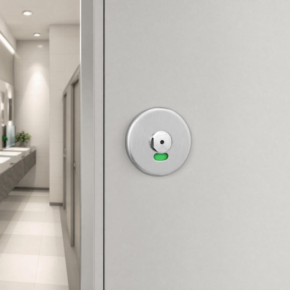 Stainless Steel Latch Lock Silver Indicating Door Lock Durable Privacy Door Lock  Restroom