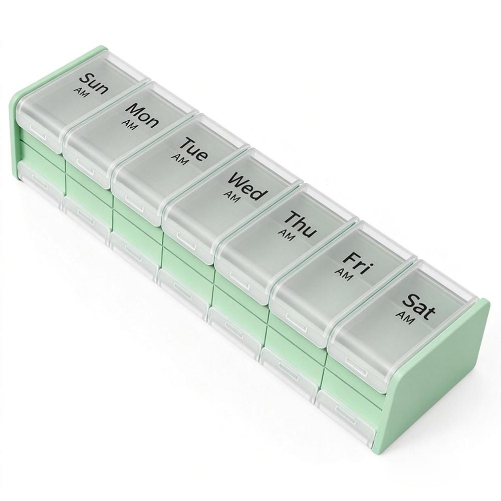 Ultimate Weekly Pill Organizer XXL 7-Day AM/PM Case with Jumbo Compartments BPA-Free Medicine Case for Fish Oils & Vitamins