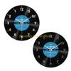 F26C Unique Vinyls Record Backwards Reverse Wall Clock 12Inch Counterclockwise Decorative Clock for Home and Office Decors