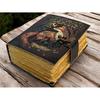 Large Leather Grimoire Journal | Fox Print Spell Book | Blank Book of Shadows | Handmade Leather Journal | Witchcraft Gifts for Him