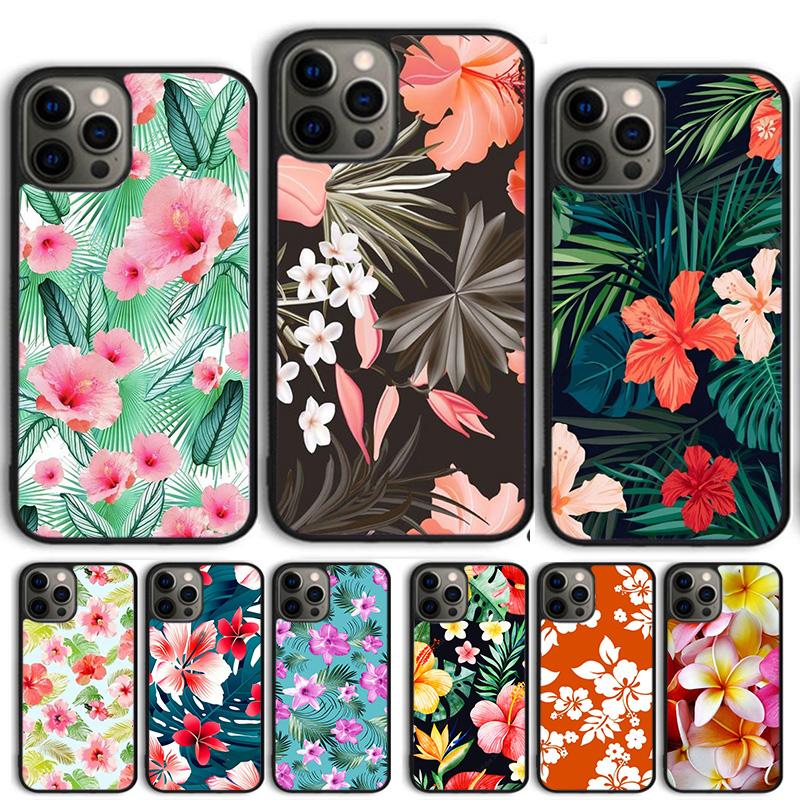 Tropical Paradise Hawaiian Flower Cover For iPhone 17 Air 15 16 14 13 12 Pro Max 11 Pro Max Plus Phone Case Coque