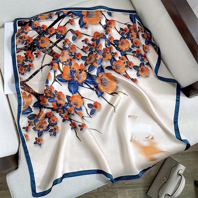 SIYUTANG Floral Scarf & Hand Cream Gift Set