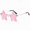 Забавные очки с пентаграммой, вечерние очки, солнцезащитные очки без оправы для женщин, модные бескаркасные солнцезащитные очки в форме звезды для вождения