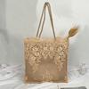 Embroidered Empty Frosted Silk Hot-selling Straw Handbag Travel Vacation Beach Bag Lace Bag