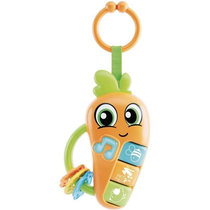 Carot - hochet électronique - carotina baby - mélodies et bruits d'animaux, anneaux de dentition