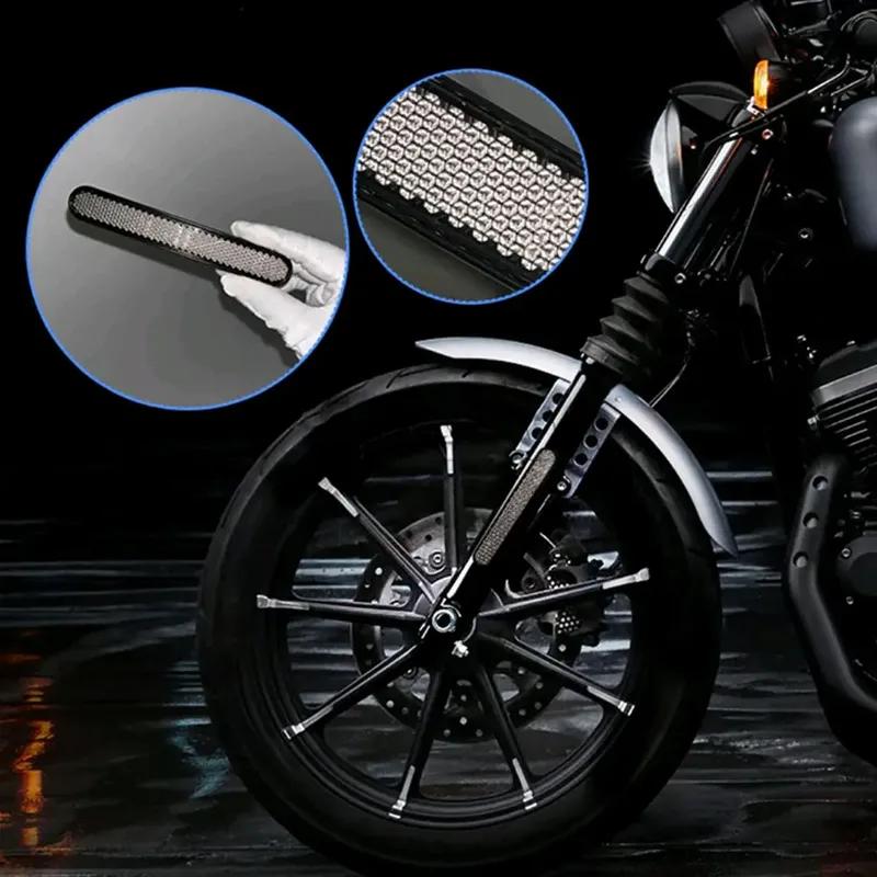 2pcs Motorcycle Bumper Mark Reflector Accessories Motorcycle Body Reflective Safety Strip Motorcycle Warning Strip Stickers