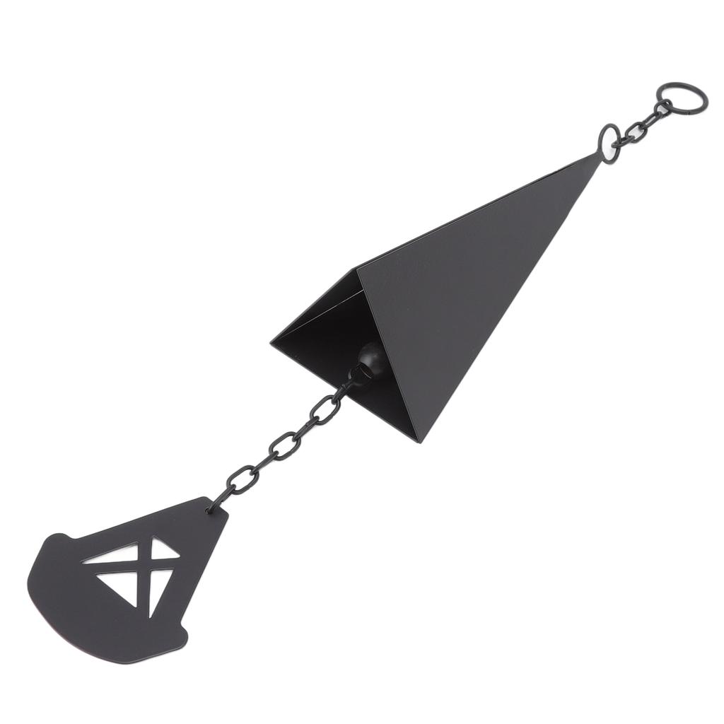 Треугольные колокольчики ветра, подвеска-колокольчик для двора, украшение для дома, железо, черный, с подвесным кольцом для