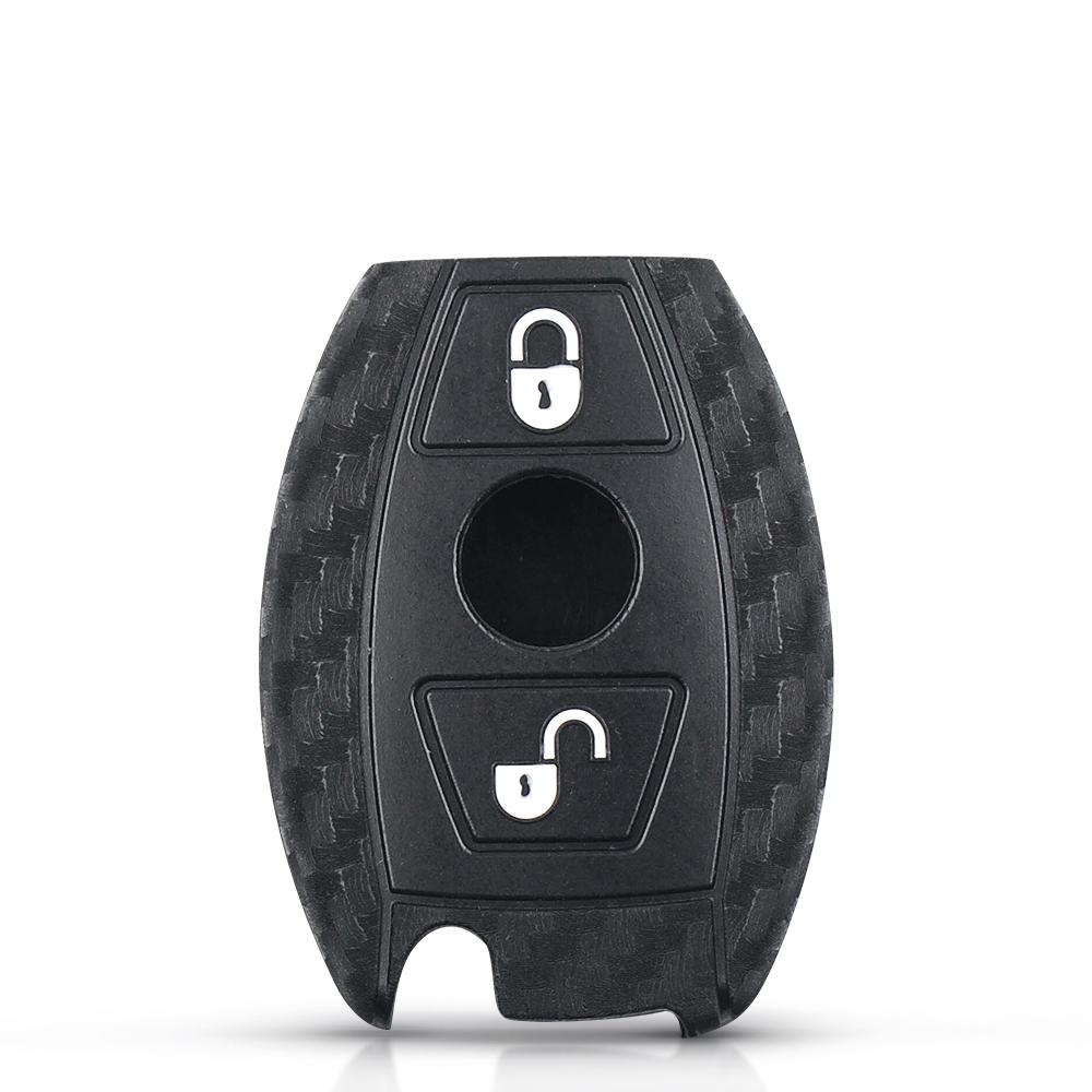 KEYYOU 2/3 Buttons Carbon Silicone Car Key Case Auto Key Protector Cover For Mercedes Benz A180 A200 A260 w214 w211 A Classe
