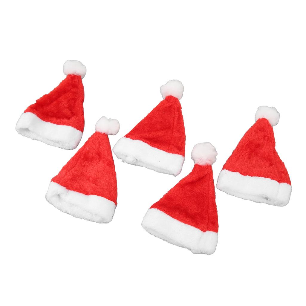 5 шт. Рождественская шапка для питомца, красная плюшевая, на резинке, милая шапка Санты для собаки, кошки, питомца, для праздничной вечеринки, костюмов