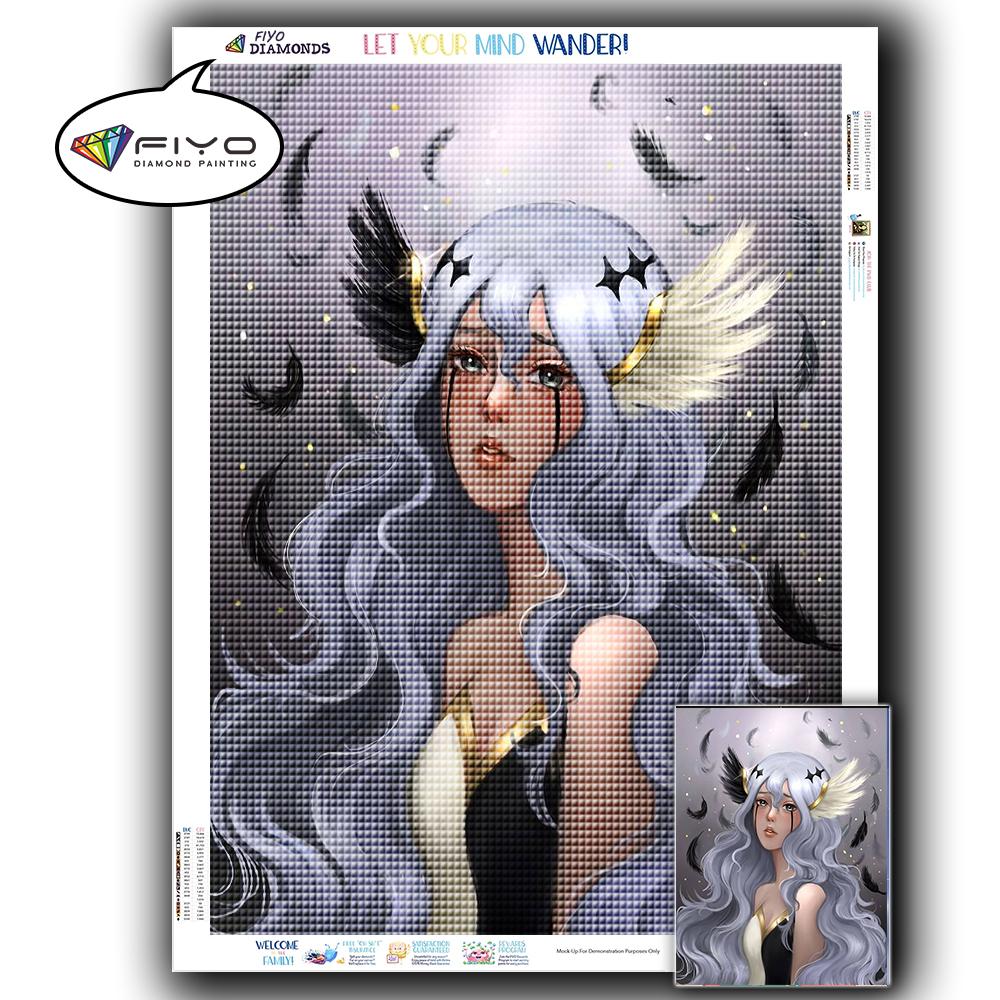 Diamond Painting Full Drill Square Anime Girl Diamond Embroidery Cross Stitch Portrait Mosaic Kitchen Needlework Home Decor