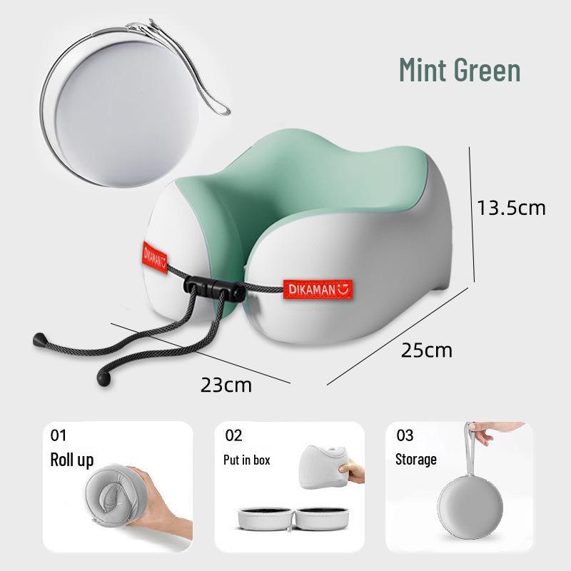 Портативная U-образная подушка-подголовник из пены с эффектом памяти для путешествий и длительных поездок