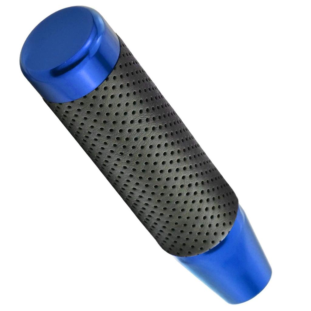 Lunsom 130mm Shift Knob Aluminum Alloy Car Shift Lever Shift Knob PU Leather for Auto and Manual Car (Blue)