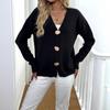 Short Jacket Cardigan Button Women's V Neck Long Sleeve Sweater Jacket Women