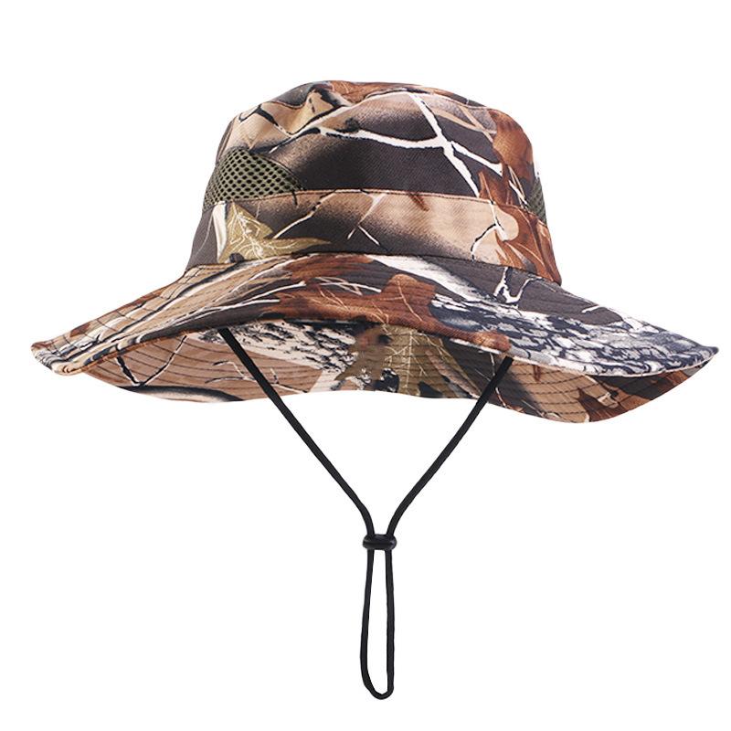 Parent-child children's breathable net camouflage sun hat, adult mountaineering basin hat bucket hat sun hat