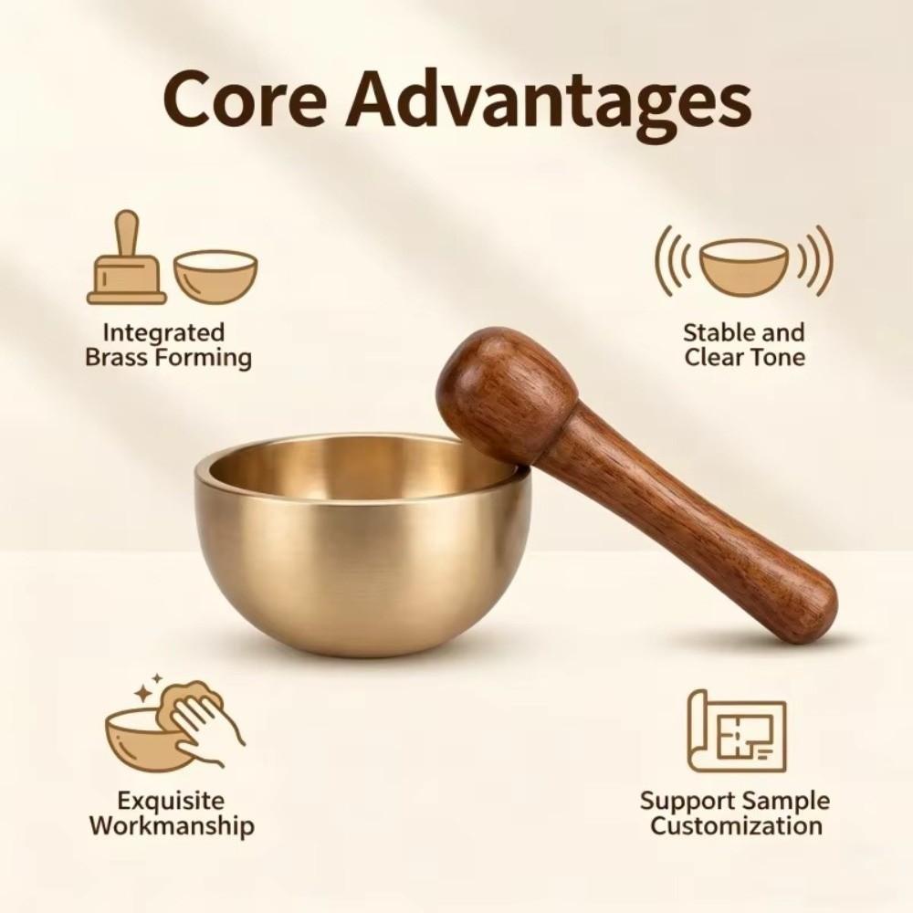 Hand Therapy Design Meditation Sound Bowl Copper Copper Chant Bowl Mini Mini Brass Chant Bowl