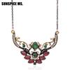 Classic Turkish Women Flower Vintage Pendant Necklaces Antique Gold Color India Wedding Bohemian Bridal Jewelry Charm Choker New