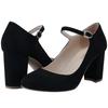 Women's Velvet Toe Ankle Strap Slingback Mary Jane Shoes Pumps High Heels Pump Party Wedding Dress Shoes Shoe