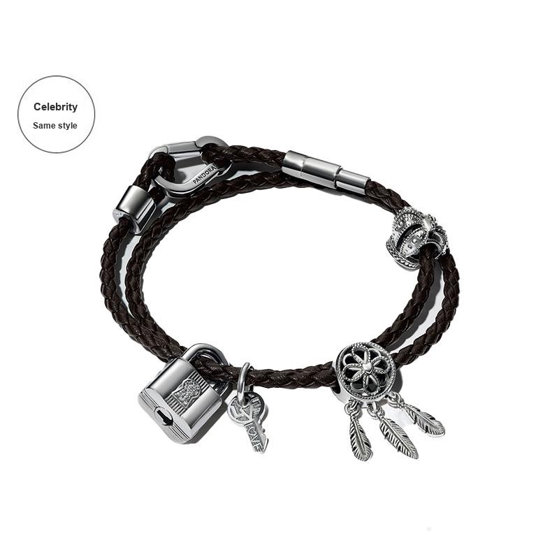 Pandora Woven Design Bracelet Women bracelets Black B802501