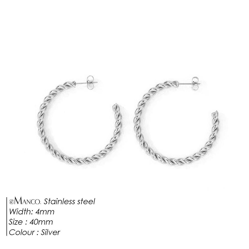EMANCO Vintage Spiral Twist Hoop Earrings for Women Punk Party Earrings Trendy Gold Color Earrings Jewelry Pendientes