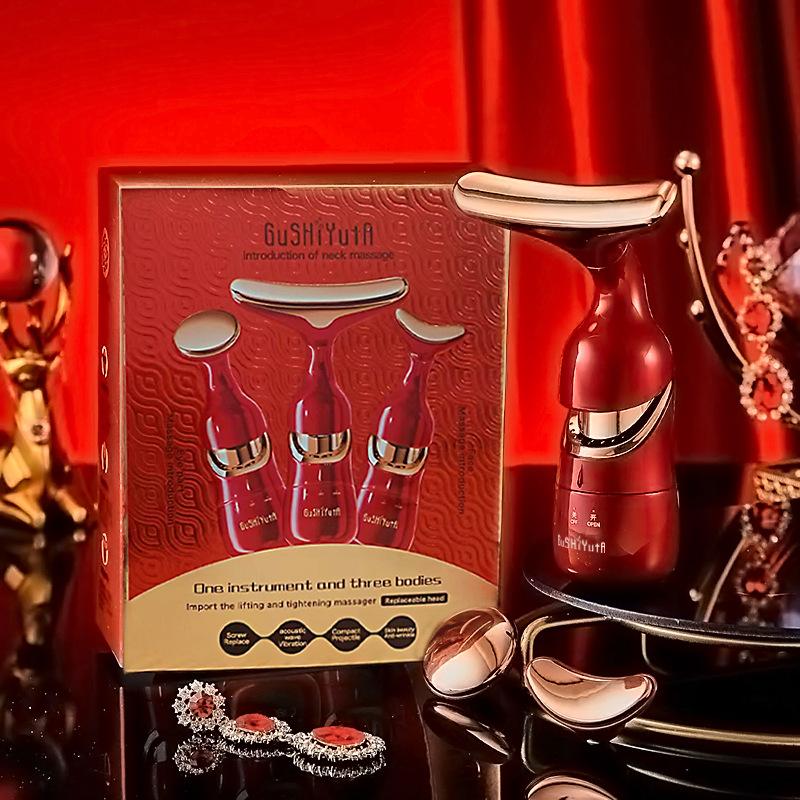 3 In 1 Face Massager Facial Lifting Device Electric Beauty Introducer For Face Neck And Eyes Microcurrent Beauty Skin Tightening Machine Anti Aging