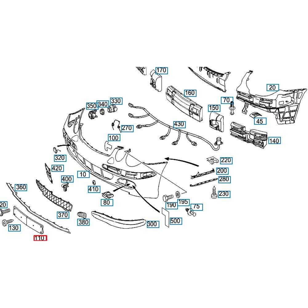 Quality Front License Plate Holder Direct Fitment Suitable for MERCEDES E Class W211 2002 2006 OEM Number A2118850181