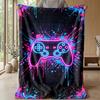 Neon Game Controller Graffiti Theme blanket Lightweight Warm Flannel Blanket Decorative Throw Blanket for Home Decoration