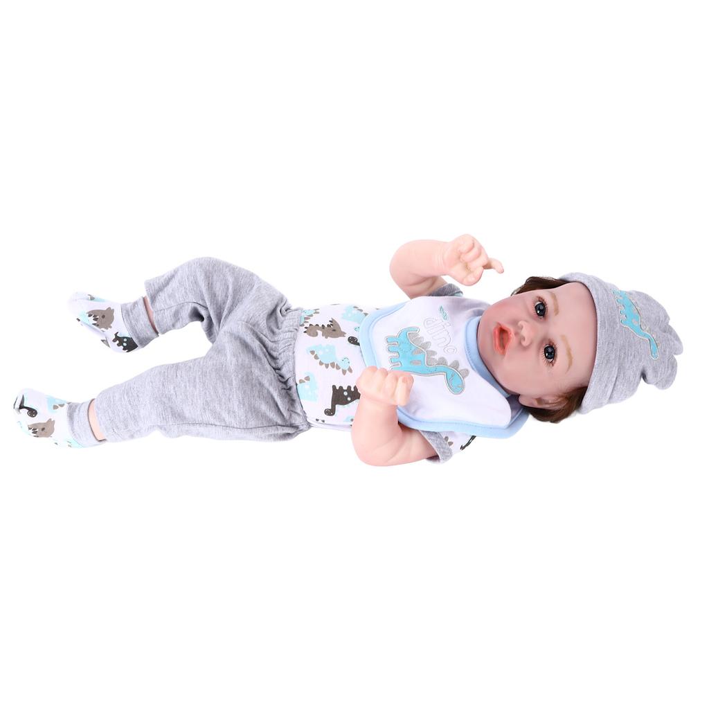 Reborn Infant Doll 22 Inch Vinyl Lifelike Newborn Baby Doll with Pacifier Toy Gift Decoration for
