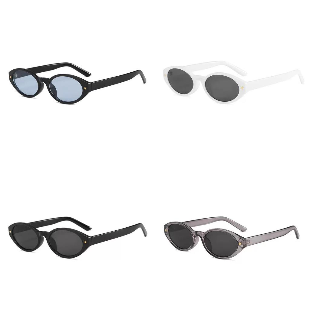 Vintage European Style Oval Cat Eye Sunglasses With Uv400 Protection For Fashionable Outdoor Wear