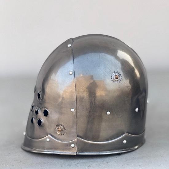 Medieval Marauder Helmet  Black/Grey  Dark Knight Armor LARP Helmet, Steampunk, Gothic, Cosplay, Prop