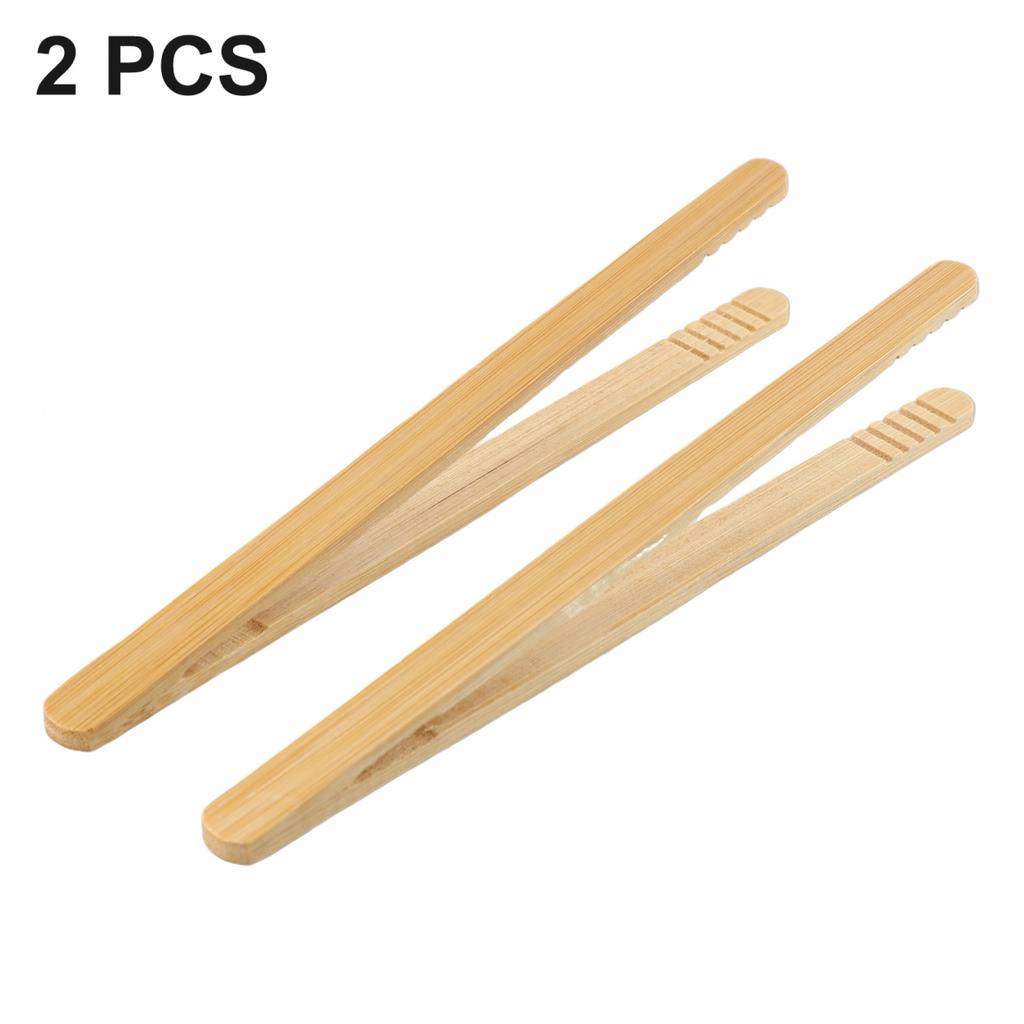 Набор деревянных щипцов для еды из 2 предметов для легкой подачи тостов, салата и чая
