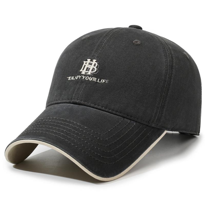 Vintage Embroidered Alphabet Baseball Cap Men'S And Women'S Versatile Sunshade Sun Protection Cap Tide Outdoor Casual Cap