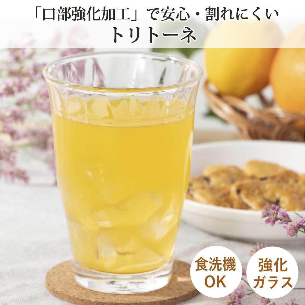 Стакан Toyo Sasaki Glass Tritone Long Tumbler объемом 370 мл, набор из 6 шт. Сделано в Японии, можно мыть в посудомоечной машине, небьющаяся стеклянная чашка, стакан для кофе, стакан для сока