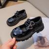 Девочки черные кожаные туфли весна и осень британские кампусные студенческие туфли одинарные туфли для средних и маленьких детей осенние туфли милые летние туфли принцессы ш